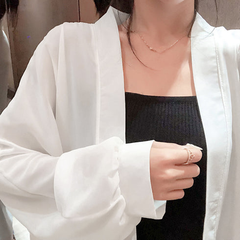 ロングカーディガンレディース シースルー シアーカーディガン夏 ドルマン袖 ロングカーデ 無地 羽織り オフィスカジュアル 長袖 体型カバー トッパーカーデ 薄手 83DIFA-001