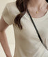 UネックTシャツ レディース 半袖 夏服 ベーシック リブtシャツ サマーカットソー 無地 着回し夏t 大人カジュアル 快適プルオーバー 涼しげトップス柔らかな 83FENGSE-002