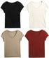 UネックTシャツ レディース 半袖 夏服 ベーシック リブtシャツ サマーカットソー 無地 着回し夏t 大人カジュアル 快適プルオーバー 涼しげトップス柔らかな 83FENGSE-002