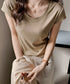 UネックTシャツ レディース 半袖 夏服 ベーシック リブtシャツ サマーカットソー 無地 着回し夏t 大人カジュアル 快適プルオーバー 涼しげトップス柔らかな 83FENGSE-002