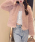 エコファーコート ファージャケット 冬服 レディース もこもこ フェイクファーアウター 高見え 暖かい 中綿入りコート ショート丈羽織り ふわふわ 秋冬韓国 上品 83FYMEI-001