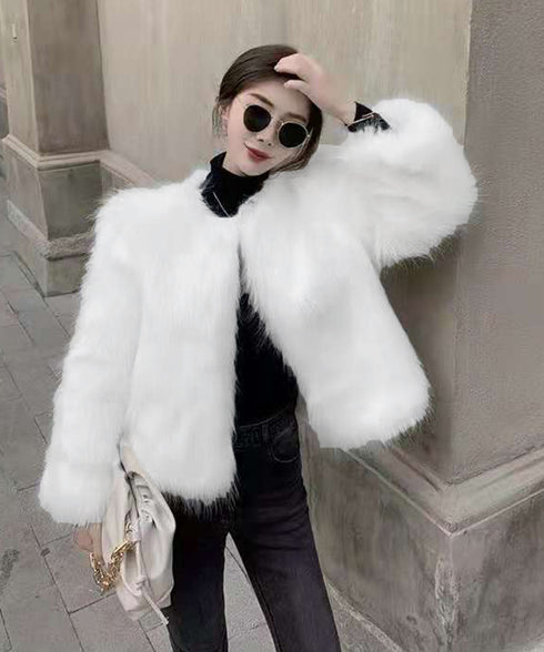 エコファーコート ファージャケット 冬服 レディース もこもこ フェイクファーアウター 高見え 暖かい 中綿入りコート ショート丈羽織り ふわふわ 秋冬韓国 上品 83FYMEI-001