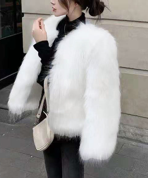 エコファーコート ファージャケット 冬服 レディース もこもこ フェイクファーアウター 高見え 暖かい 中綿入りコート ショート丈羽織り ふわふわ 秋冬韓国 上品 83FYMEI-001
