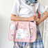 痛バッグ ショルダースクールバッグ高校生 可愛い 2WAY スクールBAG 肩掛け PUレザー 斜め掛けかばん クリア 学生カバン トートバッグ通学バッグA4韓国 83HANC-001