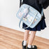 痛バッグ ショルダースクールバッグ高校生 可愛い 2WAY スクールBAG 肩掛け PUレザー 斜め掛けかばん クリア 学生カバン トートバッグ通学バッグA4韓国 83HANC-001