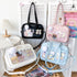 痛バッグ ショルダースクールバッグ高校生 可愛い 2WAY スクールBAG 肩掛け PUレザー 斜め掛けかばん クリア 学生カバン トートバッグ通学バッグA4韓国 83HANC-001
