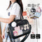 痛バッグ ショルダースクールバッグ高校生 可愛い 2WAY スクールBAG 肩掛け PUレザー 斜め掛けかばん クリア 学生カバン トートバッグ通学バッグA4韓国 83HANC-001