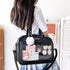 痛バッグ ショルダースクールバッグ高校生 可愛い 2WAY スクールBAG 肩掛け PUレザー 斜め掛けかばん クリア 学生カバン トートバッグ通学バッグA4韓国 83HANC-001