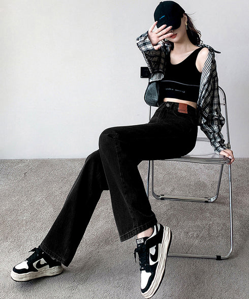 裏起毛デニムパンツ 暖かいジーンズ 厚手 ハイウエストストレートパンツ レディース裏ボアロングパンツ カジュアル 美脚脚長レトロデニム 着やせ あったかパンツ秋冬 83HSHUNI-001