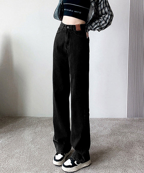 裏起毛デニムパンツ 暖かいジーンズ 厚手 ハイウエストストレートパンツ レディース裏ボアロングパンツ カジュアル 美脚脚長レトロデニム 着やせ あったかパンツ秋冬 83HSHUNI-001