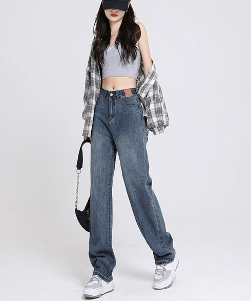 裏起毛デニムパンツ 暖かいジーンズ 厚手 ハイウエストストレートパンツ レディース裏ボアロングパンツ カジュアル 美脚脚長レトロデニム 着やせ あったかパンツ秋冬 83HSHUNI-001