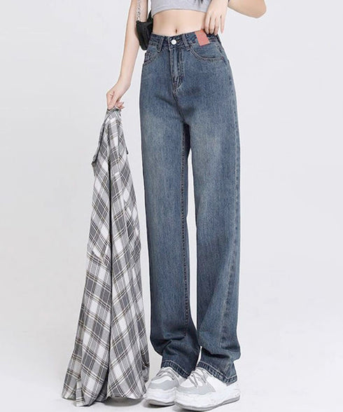 裏起毛デニムパンツ 暖かいジーンズ 厚手 ハイウエストストレートパンツ レディース裏ボアロングパンツ カジュアル 美脚脚長レトロデニム 着やせ あったかパンツ秋冬 83HSHUNI-001