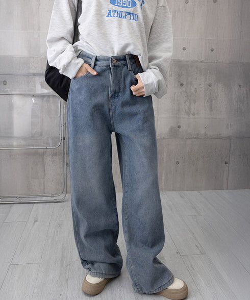 裏起毛デニムパンツ 暖かいジーンズ 厚手 ハイウエストストレートパンツ レディース裏ボアロングパンツ カジュアル 美脚脚長レトロデニム 着やせ あったかパンツ秋冬 83HSHUNI-001