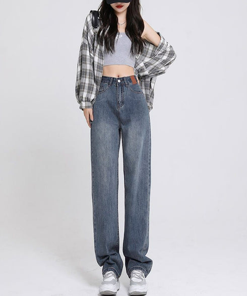 裏起毛デニムパンツ 暖かいジーンズ 厚手 ハイウエストストレートパンツ レディース裏ボアロングパンツ カジュアル 美脚脚長レトロデニム 着やせ あったかパンツ秋冬 83HSHUNI-001