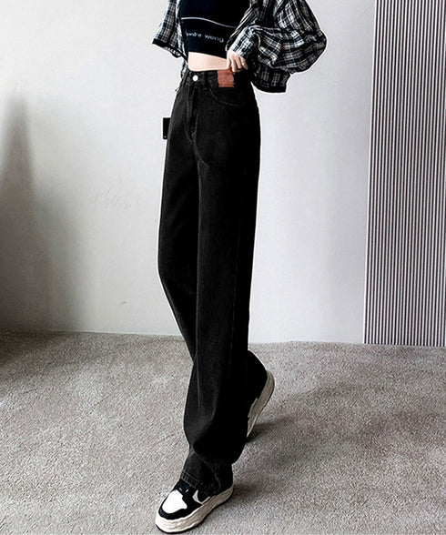 裏起毛デニムパンツ 暖かいジーンズ 厚手 ハイウエストストレートパンツ レディース裏ボアロングパンツ カジュアル 美脚脚長レトロデニム 着やせ あったかパンツ秋冬 83HSHUNI-001