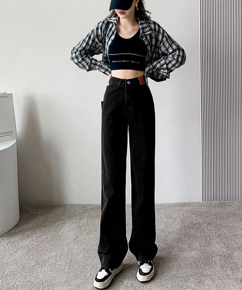 裏起毛デニムパンツ 暖かいジーンズ 厚手 ハイウエストストレートパンツ レディース裏ボアロングパンツ カジュアル 美脚脚長レトロデニム 着やせ あったかパンツ秋冬 83HSHUNI-001