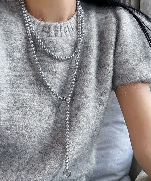 フェイクパールネックレスロングネックレス レディース 2way 二重 重ね付けパールネックレス プチプラ おしゃれジュエリー 女性用 アクセサリー きれいめ首飾り 83KAQILUO-001