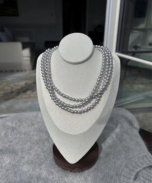 フェイクパールネックレスロングネックレス レディース 2way 二重 重ね付けパールネックレス プチプラ おしゃれジュエリー 女性用 アクセサリー きれいめ首飾り 83KAQILUO-001