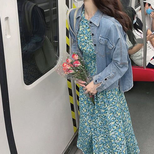 花柄 ロングワンピース レディース 春夏 大人可愛い リゾートワンピース クルーネック 総柄 パフスリーブ 半袖 サマーワンピ フラワー柄 体型カバー きれいめ 83KMIER-001