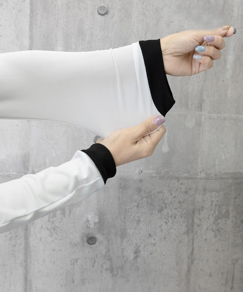 ロゴジップアップ クロップドトップス長袖 レディース バイカラータイトトップス へそ出しカットソー 自転車 バイク フィットネス サイクリングジャージ ショート丈 83LIULIUB-002