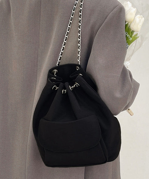 巾着リュック ナイロンチェーンバッグ軽量 斜めがけバッグ カジュアル ドローストリングバッグ 使いやすい リュックサック シンプルバックパック 肩掛けバッグ旅行鞄 83LLPJ-002