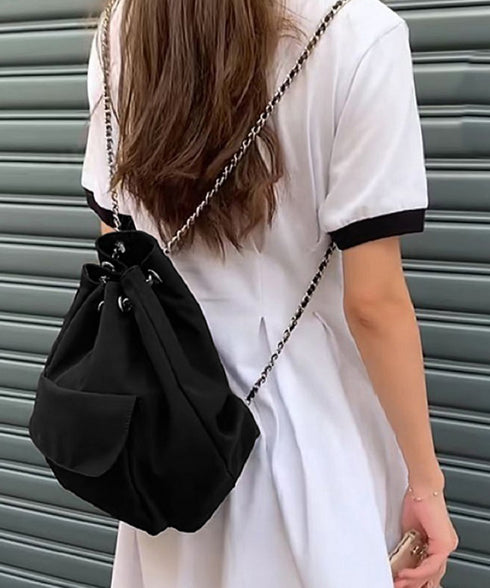 巾着リュック ナイロンチェーンバッグ軽量 斜めがけバッグ カジュアル ドローストリングバッグ 使いやすい リュックサック シンプルバックパック 肩掛けバッグ旅行鞄 83LLPJ-002