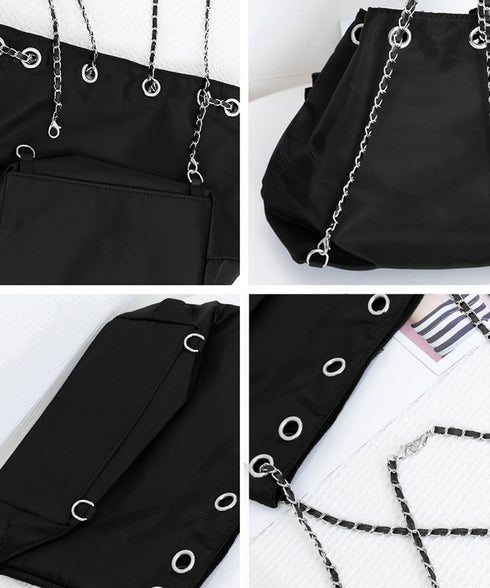 巾着リュック ナイロンチェーンバッグ軽量 斜めがけバッグ カジュアル ドローストリングバッグ 使いやすい リュックサック シンプルバックパック 肩掛けバッグ旅行鞄 83LLPJ-002