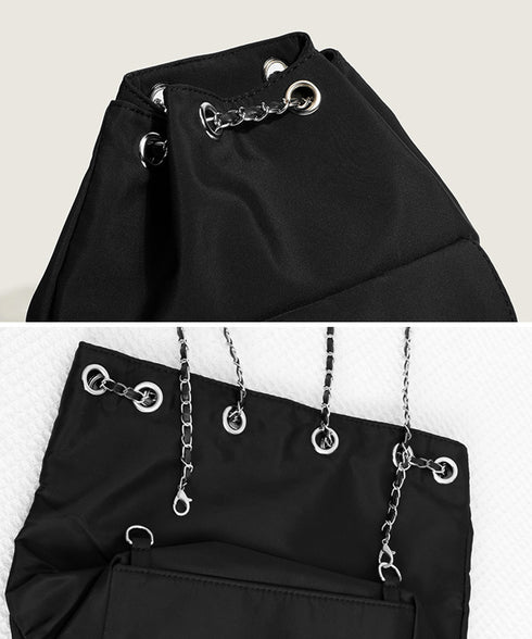 巾着リュック ナイロンチェーンバッグ軽量 斜めがけバッグ カジュアル ドローストリングバッグ 使いやすい リュックサック シンプルバックパック 肩掛けバッグ旅行鞄 83LLPJ-002