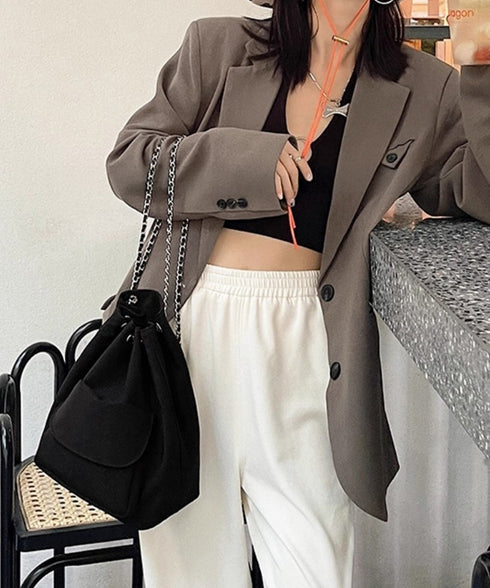 巾着リュック ナイロンチェーンバッグ軽量 斜めがけバッグ カジュアル ドローストリングバッグ 使いやすい リュックサック シンプルバックパック 肩掛けバッグ旅行鞄 83LLPJ-002