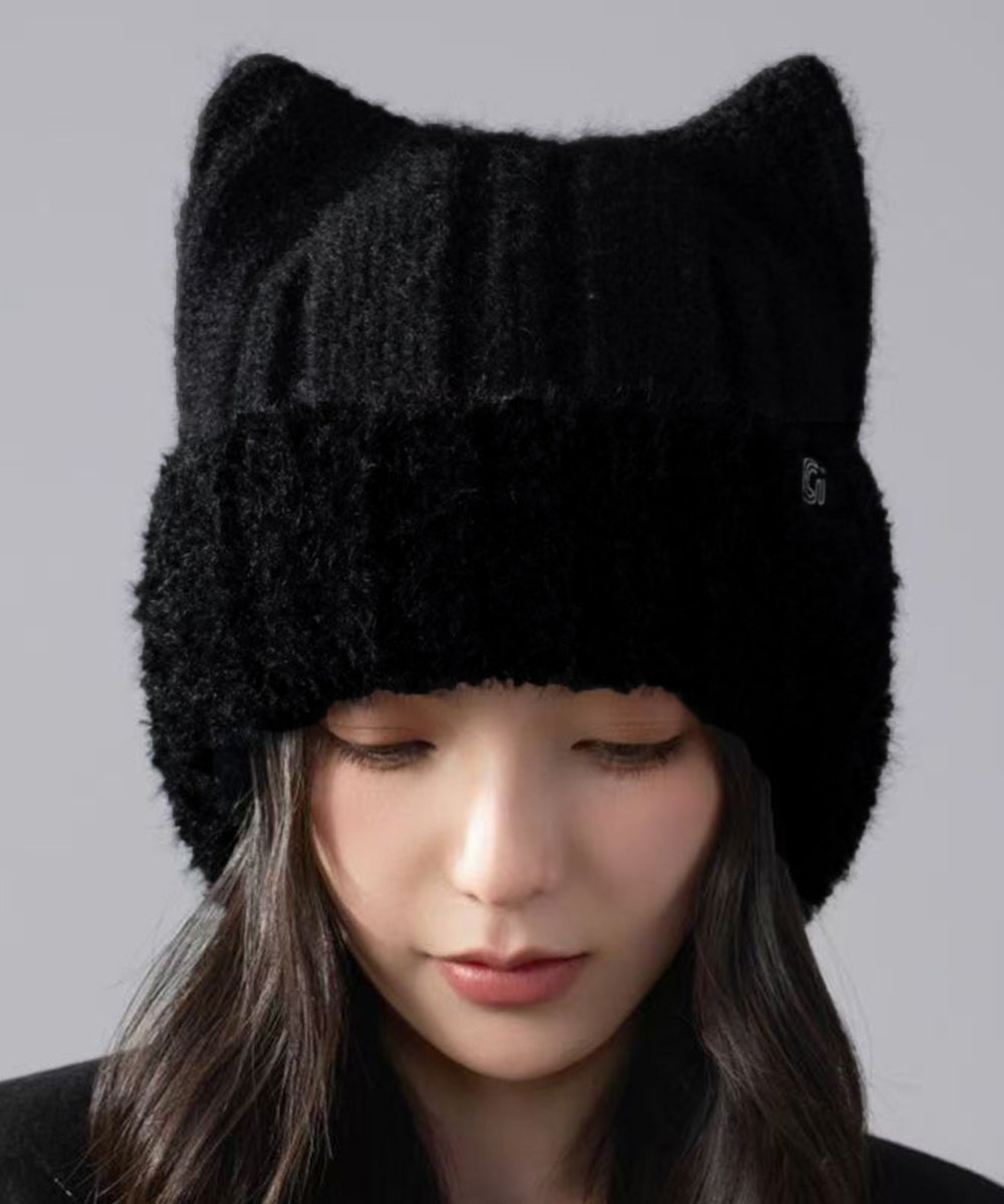 猫耳ニット帽小顔ファービーニー耳当て付き 詳細画像8