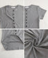 半袖ヘンリーネックtシャツ丸首カットソー フロントボタンtシャツレディース クルーネックtシャツ きれいめカジュアル 韓国風シンプルおしゃれ タイトトップス着やせ 83LUOSI-001