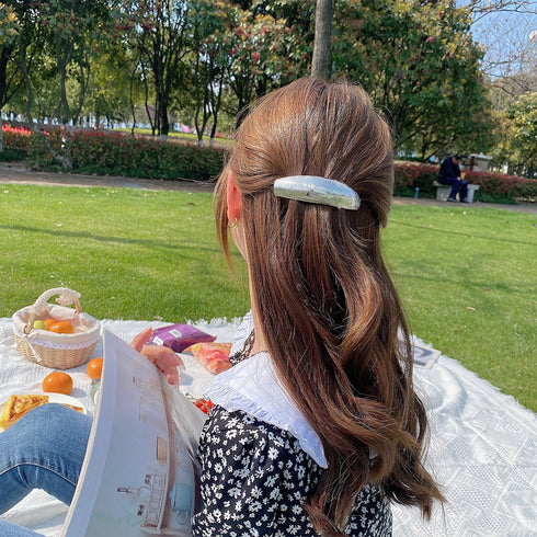 メタルバレッタ ヘアクリップ 韓国髪飾り おしゃれ ヘアアクセサリー 簡単 まとめ髪 シンプル おしゃれ ヘアアレンジ 大人可愛い 光沢感ヘアピン 上品きれいめ 83LVHENG-003