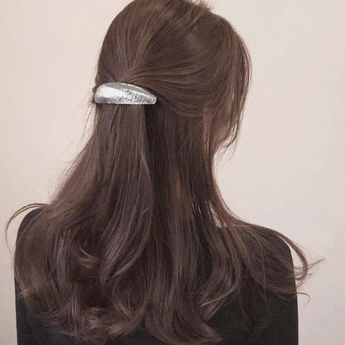 メタルバレッタ ヘアクリップ 韓国髪飾り おしゃれ ヘアアクセサリー 簡単 まとめ髪 シンプル おしゃれ ヘアアレンジ 大人可愛い 光沢感ヘアピン 上品きれいめ 83LVHENG-003