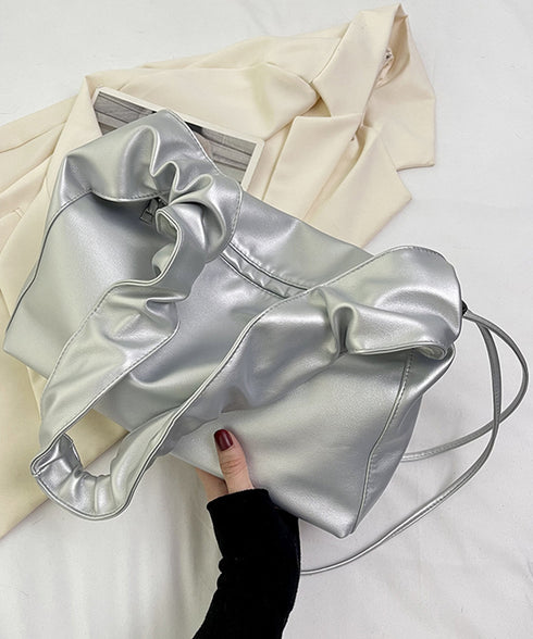 ギャザーショルダーバッグ ドロストバッグ レディース ドロストショルダーバッグ 2WAY ボディバッグ 軽量 大人カジュアル ワンショルダーバッグ フェイクレザー 83MAOREN-001