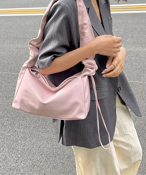 ギャザーショルダーバッグ ドロストバッグ レディース ドロストショルダーバッグ 2WAY ボディバッグ 軽量 大人カジュアル ワンショルダーバッグ フェイクレザー 83MAOREN-001