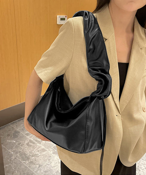 ギャザーショルダーバッグ ドロストバッグ レディース ドロストショルダーバッグ 2WAY ボディバッグ 軽量 大人カジュアル ワンショルダーバッグ フェイクレザー 83MAOREN-001