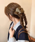 ヒョウ柄シャギーニットボリュームシュシュ 韓国風ヘアゴム ふわふわニットシュシュ 大人かわいいまとめ髪ゴム 秋冬ヘアアクセサリー人気レオパード柄アクセ簡単まとめ髪 83MEI-001