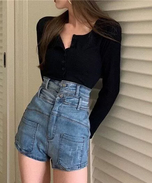 ハーフボタンカットソー長袖タイトtシャツ レディースヘンリーネックプルオーバー シンプル細見えTシャツ 着回しベーシックインナートップス フィットカットソー着やせ 83MIKE-001