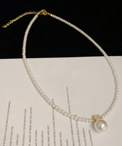 フェイクパールネックレスレディース 上品 鎖骨ネックレス フェミニン首飾り 韓国風ショートネックレス 大人可愛いアクセサリー華やかなパーティージュエリー きれいめ 83QH-005