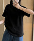 オーバーサイズTシャツ無地半袖レディース ゆったり おしゃれカットソー クルーネック ビッグtシャツ 大人カジュアルトップス 五分袖 体型カバー夏服 韓国風楽ちん 83QIANHUI-001