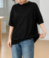 オーバーサイズTシャツ無地半袖レディース ゆったり おしゃれカットソー クルーネック ビッグtシャツ 大人カジュアルトップス 五分袖 体型カバー夏服 韓国風楽ちん 83QIANHUI-001
