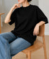 オーバーサイズTシャツ無地半袖レディース ゆったり おしゃれカットソー クルーネック ビッグtシャツ 大人カジュアルトップス 五分袖 体型カバー夏服 韓国風楽ちん 83QIANHUI-001