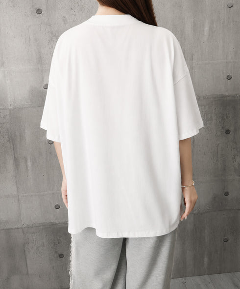 オーバーサイズTシャツ無地半袖レディース ゆったり おしゃれカットソー クルーネック ビッグtシャツ 大人カジュアルトップス 五分袖 体型カバー夏服 韓国風楽ちん 83QIANHUI-001