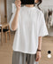 オーバーサイズTシャツ無地半袖レディース ゆったり おしゃれカットソー クルーネック ビッグtシャツ 大人カジュアルトップス 五分袖 体型カバー夏服 韓国風楽ちん 83QIANHUI-001