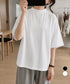 オーバーサイズTシャツ無地半袖レディース ゆったり おしゃれカットソー クルーネック ビッグtシャツ 大人カジュアルトップス 五分袖 体型カバー夏服 韓国風楽ちん 83QIANHUI-001