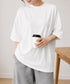 オーバーサイズTシャツ無地半袖レディース ゆったり おしゃれカットソー クルーネック ビッグtシャツ 大人カジュアルトップス 五分袖 体型カバー夏服 韓国風楽ちん 83QIANHUI-001