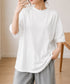オーバーサイズTシャツ無地半袖レディース ゆったり おしゃれカットソー クルーネック ビッグtシャツ 大人カジュアルトップス 五分袖 体型カバー夏服 韓国風楽ちん 83QIANHUI-001