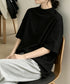 オーバーサイズTシャツ無地半袖レディース ゆったり おしゃれカットソー クルーネック ビッグtシャツ 大人カジュアルトップス 五分袖 体型カバー夏服 韓国風楽ちん 83QIANHUI-001