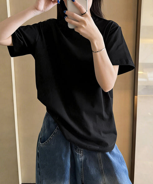 オーバーサイズTシャツ無地半袖レディース ゆったり おしゃれカットソー クルーネック ビッグtシャツ 大人カジュアルトップス 五分袖 体型カバー夏服 韓国風楽ちん 83QIANHUI-001