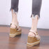 ウェッジソールサンダル 美脚厚底サンダル クロスベルト 軽量サンダル 韓国 アンクルストラップ サマーサンダル 歩きやすい お洒落 夏靴 8cmヒール 脚長綺麗目 83RAJL-009